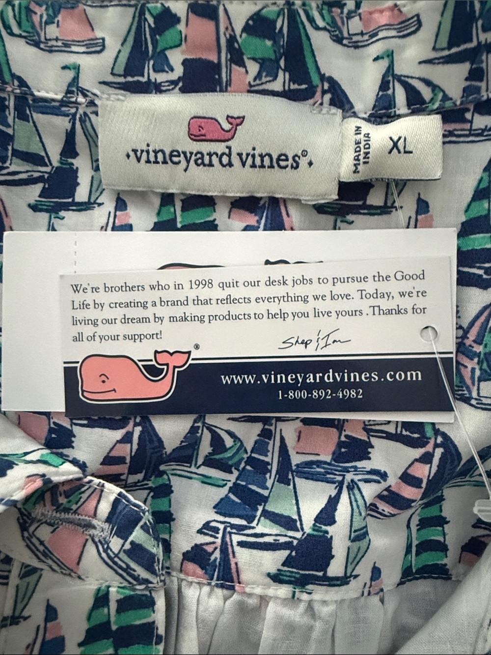 Vineyard Vines Painted Sailboats Popover Dress - Picture 9 of 11